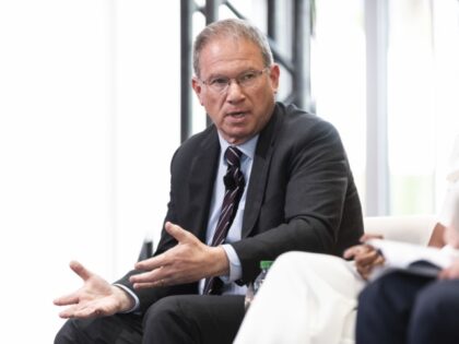 Jeffrey Goldberg, editor-in-chief of The Atlantic, participates in a panel discussion duri
