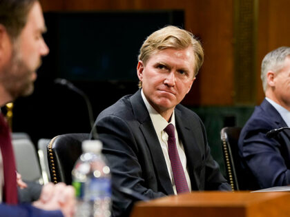 US Vice President JD Vance, left, introduces Elbridge Colby, under secretary of defense fo